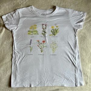 Brisco brand floral shirt, color white, size large